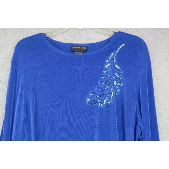 Morgan Cole Women's Cobalt Pant Suit-Medium-Liquid Knit-Sequins - Picture 3 of 12